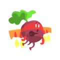 Beetroot WIth Jet Wing In Mask, Part Of Vegetables In Fantasy Disguises Series Of Cartoon Silly Characters