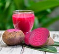 Beetroot juice,Healthy drink on wood Royalty Free Stock Photo