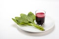 Beetroot juice with spinach Royalty Free Stock Photo