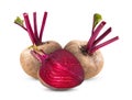 Beetroot with leaves on white background Royalty Free Stock Photo