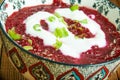 Beetroot onion seed soup