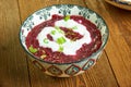 Beetroot onion seed soup