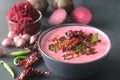 Beetroot pachadi. A yogurt based beetroot side dish Royalty Free Stock Photo
