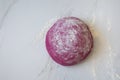 Beetroot Pasta dough in the making against white background