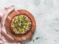 Beetroot pizza crust with fresh mangold leaves Royalty Free Stock Photo