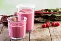 Beetroot and raspberry smoothie Royalty Free Stock Photo