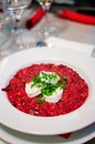 Beetroot risotto Royalty Free Stock Photo