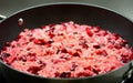 Beetroot Risotto in Pan Close-up Royalty Free Stock Photo