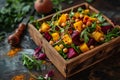 Beetroot salad with chickpeas and mango fruit