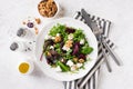 Beetroot salad with goat feta cheese and walnuts Royalty Free Stock Photo