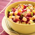 Beetroot salad with herring close-up Royalty Free Stock Photo