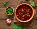 Beetroot soup, borscht in bowl Royalty Free Stock Photo
