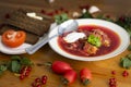 Beetroot soup called borsch Royalty Free Stock Photo