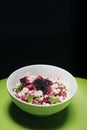 Beetroot sour cream and spring onion salad Royalty Free Stock Photo