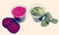 Beetroot and spinach drink Royalty Free Stock Photo