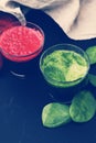 Beetroot and spinach drink Royalty Free Stock Photo