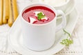 Beetroot and tomato creamy diet soup