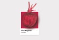 beetroot vegetable on Card with viva magenta color on white background