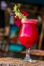 Beetroot vegetable cocktail in outdoor restaurant Royalty Free Stock Photo