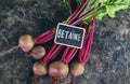 Beets contain betaine on the table. Selective focus. Royalty Free Stock Photo