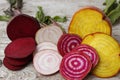 Beets, four different varieties.