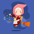 befana concept flat vector design illustration Royalty Free Stock Photo
