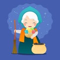 befana flat vector design illustration Royalty Free Stock Photo