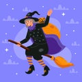 befana flat vector design illustration Royalty Free Stock Photo