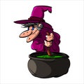 Befana or a witch with a cauldron