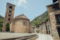 BEGET GIRONA, SPAIN - JULY 2020: Medieval mountain village in the middle of nature. Beget, Girona in Catalonia Royalty Free Stock Photo