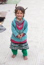 Beggar girl in Leh, India