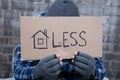 Beggar Holding Homeless Placard