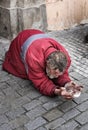 Beggar in the Old Town, Prague, Czech Republic