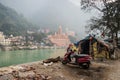 Beggar's hut by the river Ganges Rishikesh