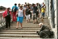 Beggar on the streets of Venice city , Italy Royalty Free Stock Photo