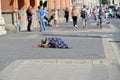 Beggar on a street in Rome