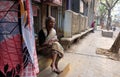 Beggars in front of Sree Sree Chanua Probhu Temple in Kolkata