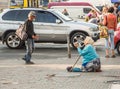 Beggars in the street in everyday life