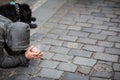 Begger on the street Royalty Free Stock Photo