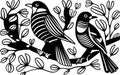 Begin by sketching your two birds on a piece of paper