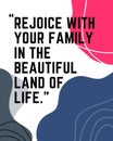 Botanical wall art vector background with family qoutes