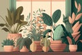 A beginners guide to spring houseplant preparation, created with Generative AI technology