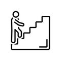 Black line icon for Beginners, novice and climbing Royalty Free Stock Photo