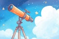 beginners telescope against galaxy scenery