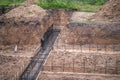 The beginning of the construction of the house with the preparation of the pouring of the concrete foundation