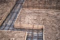 The beginning of the construction of the house with the preparation of the pouring of the concrete foundation