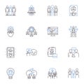 Beginning enterprise line icons collection. Entrepreneurship, Startup, Innovation, Ideation, Incubation, Launch