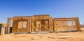 Beginning Framing Stage Of New Home Under Construction Royalty Free Stock Photo