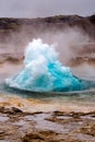 Beginning of geysir explosion Royalty Free Stock Photo