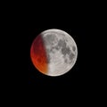 Beginning phase of Super Bloody Moon full eclipse
